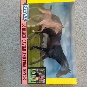 Breyer Black Caviar and Foal set